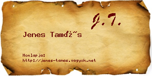 Jenes Tamás névjegykártya